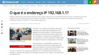 
                            8. O que é o endereço IP 192.168.1.1? - oficinadanet.com.br