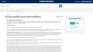 
                            9. O2 Pay monthly terms and conditions - Carphone Warehouse Help ...