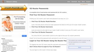 
                            3. O2 Router Passwords - port forward