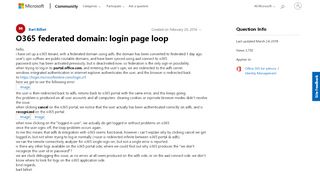 
                            8. O365 federated domain: login page loop - Microsoft Community