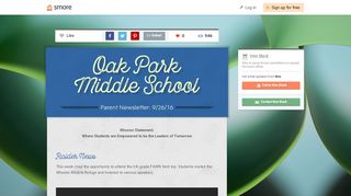 
                            9. Oak Park Middle School | Smore Newsletters