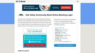 
                            2. Oak Valley Community Bank Online Banking Login - CC Bank
