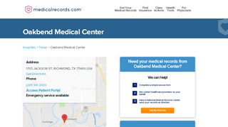 
                            6. Oakbend Medical Center | MedicalRecords.com