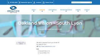 
                            1. Oakland Vision - South Lyon Michigan Optometry - Specialty Eye ...