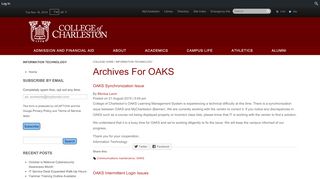 
                            6. OAKS - College of Charleston Blogs