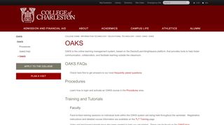 
                            1. OAKS - College of Charleston - Information Technology