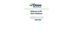 
                            1. OASIS Database Sign in - Oasis - Lifelong Adventure