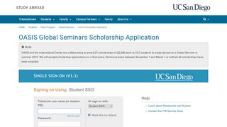 
                            5. OASIS Scholarship Application - UCSD Study Abroad