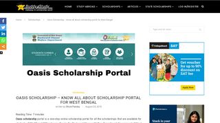 
                            8. Oasis Scholarship – West Bengal Scholarship Portal - Buddy4Study