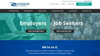 
                            1. Oasis Staffing Home Page Job Seekers and Customers