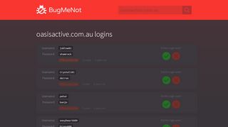 
                            6. oasisactive.com.au passwords - BugMeNot