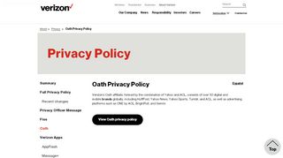 
                            8. Oath Privacy Policy | Verizon