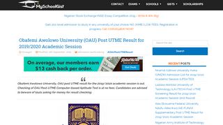 
                            7. OAU Post UTME Result 2019/2020 | How to Check Online ...