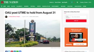 
                            9. OAU post UTME to hold from August 31 - The Nation Newspaper