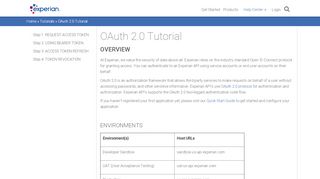 
                            7. OAuth 2.0 Tutorial | Experian Developer Portal