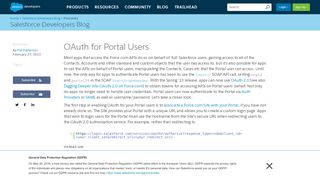 
                            6. OAuth for Portal Users | Developer Force Blog