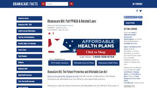 
                            8. Obamacare Bill: Full PPACA & Related Laws