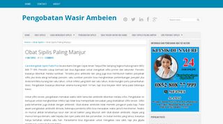 
                            8. Obat Sipilis Paling Manjur | Pengobatan Wasir Ambeien