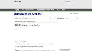 
                            8. OBIEE login page customization ~ Datawarehouse Architect