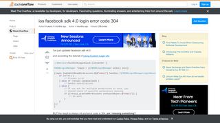 
                            9. objective c - ios facebook sdk 4.0 login error code …