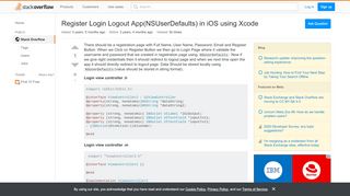 
                            5. objective c - Register Login Logout App(NSUserDefaults) in ...
