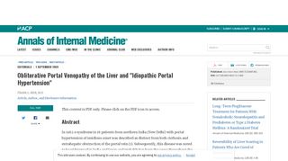 
                            3. Obliterative Portal Venopathy of the Liver and 