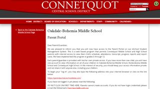 
                            3. OBMS - Parent Portal - Connetquot Central School District Schools