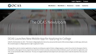 
                            7. OCAS Launches Mobile App | OCAS