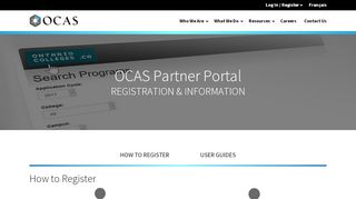 
                            1. OCAS Partner Portal - More Info | OCAS