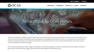 
                            5. OCAS Portal Terms of Use | OCAS.ca