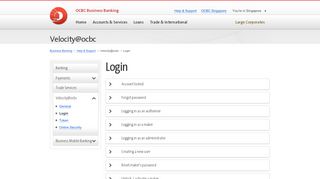 
                            3. OCBC Business Banking - Help & Support - Login to Velocity