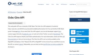 
                            8. Ocbc Giro API (Overview, Documentation & Alternatives) | RapidAPI