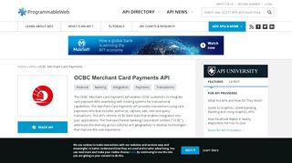 
                            4. OCBC Merchant Card Payments API | ProgrammableWeb