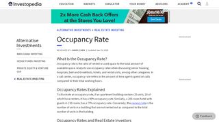 
                            5. Occupancy Rate Definition - Investopedia
