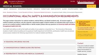 
                            2. Occupational Health, Safety, & Immunization Requirements ...