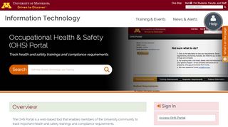 
                            5. Occupational Health & Safety (OHS) Portal | IT@UMN