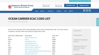 
                            9. Ocean Carrier SCAC Code List | American Export Lines: International ...