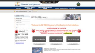 
                            8. OCEMS Online Licensure System - OC-MEDS