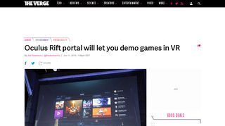 
                            7. Oculus Rift portal will let you demo games in VR - The Verge