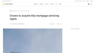 
                            4. Ocwen to acquire Ally mortgage servicing rights - Reuters