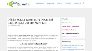 
                            4. Odisha SCERT Result 2019 Download B.Ed, D.El.Ed Cut off ...