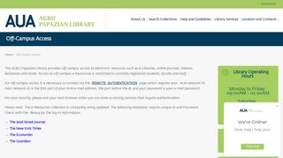 
                            3. Off-Campus Access – AUA's AGBU Papazian Library