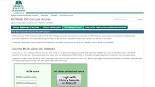 
                            6. Off-Campus Access - MCWAH - LibGuides at Medical College of ...