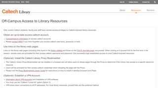 
                            5. Off-Campus Access to Library Resources | Caltech …