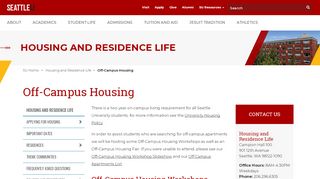 
                            8. Off-Campus Housing - Housing and Residence Life - Seattle University