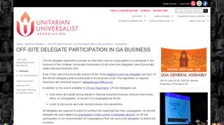 
                            9. Off-Site Delegate Participation in GA Business - Unitarian Universalist ...