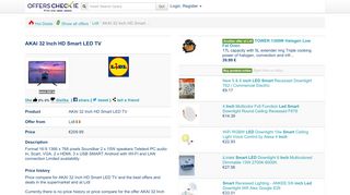 
                            9. Offer Lidl AKAI 32 Inch HD Smart LED TV Lidl - offerscheck.org