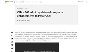 
                            4. Office 365 admin updates—from portal enhancements to PowerShell ...