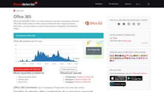 
                            3. Office 365 down? Current problems and outages | Downdetector