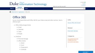 
                            9. Office 365 | Duke University OIT